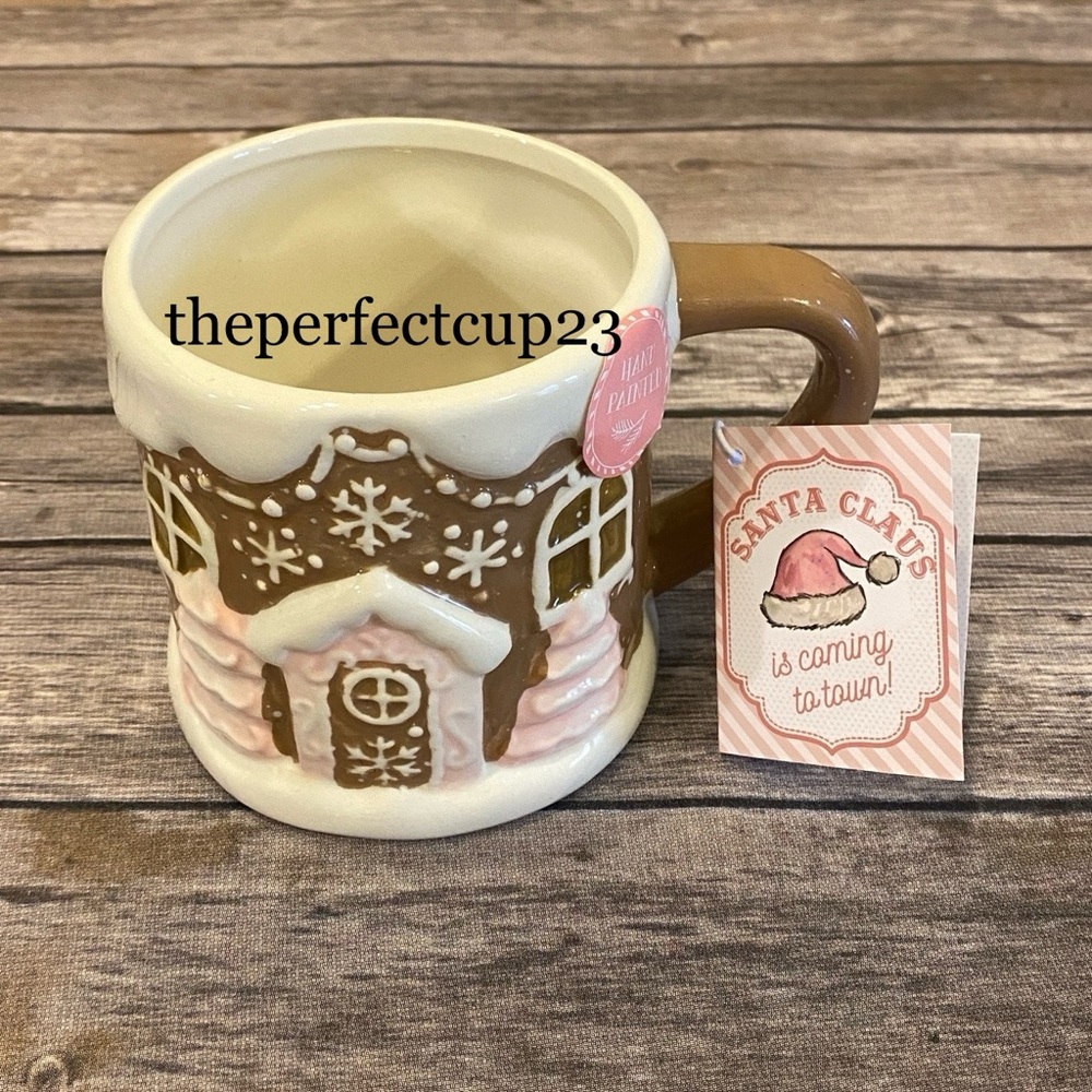 Hand Painted Pink Gingerbread Mug